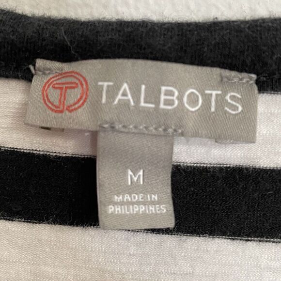 Talbots Striped Maxi Faux Wrap Waist Tie Dress Size Medium Black White C… - Picture 5 of 6